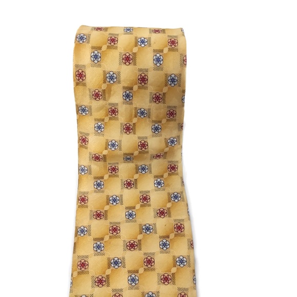 Arrow‎ Mens Necktie Tie Yellow Red Blue Accents Geometric 61" Long - Picture 4 of 8